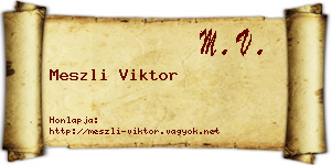 Meszli Viktor névjegykártya